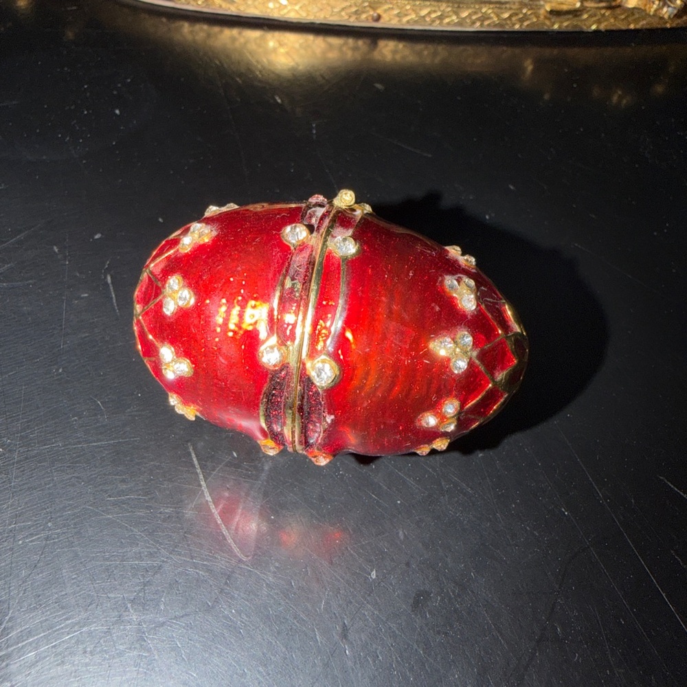 Work of Art Enameled Vintage Jeweled Egg